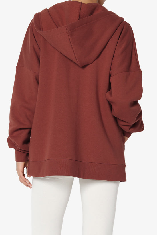 Accie Fleece Zip Hooded Jacket BRICK_2