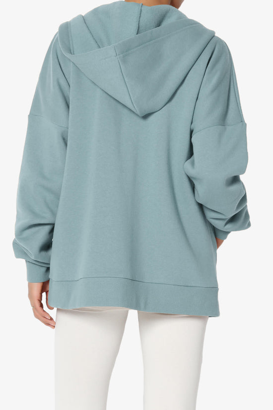 Accie Fleece Zip Hooded Jacket DUSTY BLUE_2