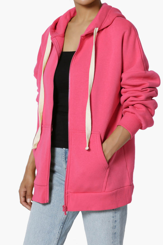 Accie Fleece Zip Hooded Jacket FUCHSIA_3