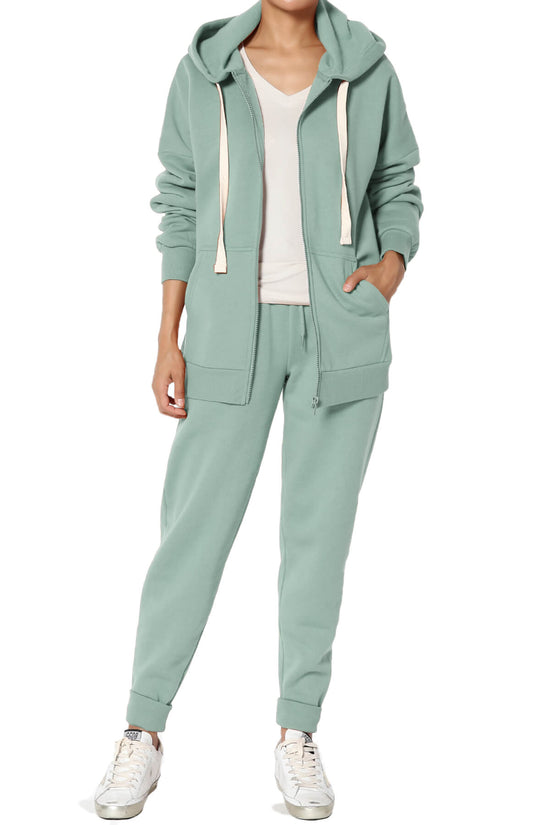 Accie Fleece Zip Hooded Jacket LIGHT GREEN_6