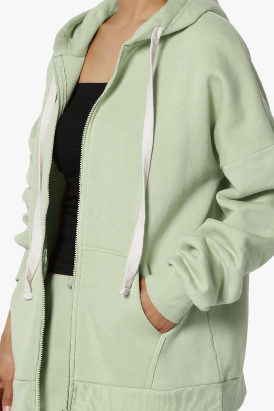 Accie Fleece Zip Hooded Jacket LIGHT SAGE_5