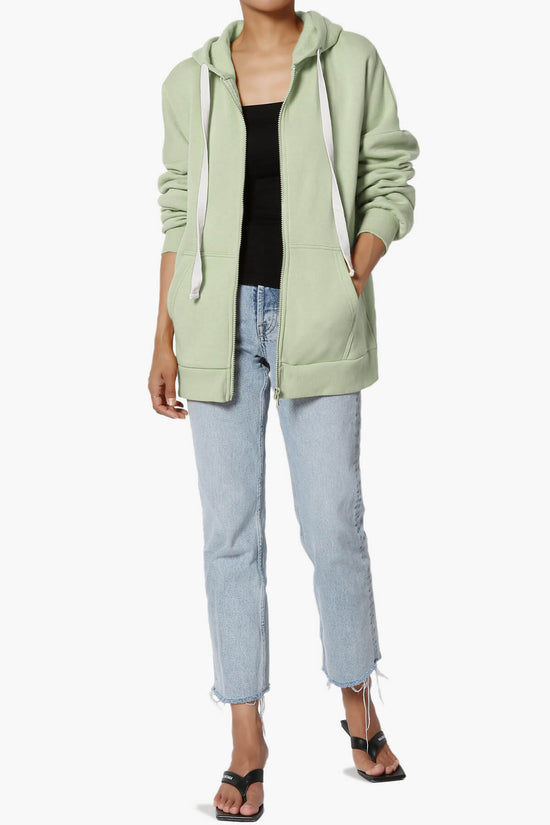 Accie Fleece Zip Hooded Jacket LIGHT SAGE_6