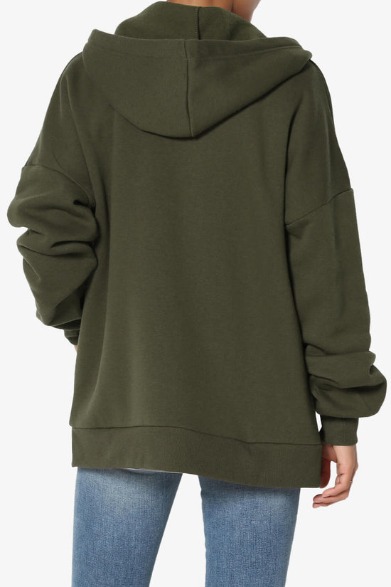 Accie Fleece Zip Hooded Jacket OLIVE_2