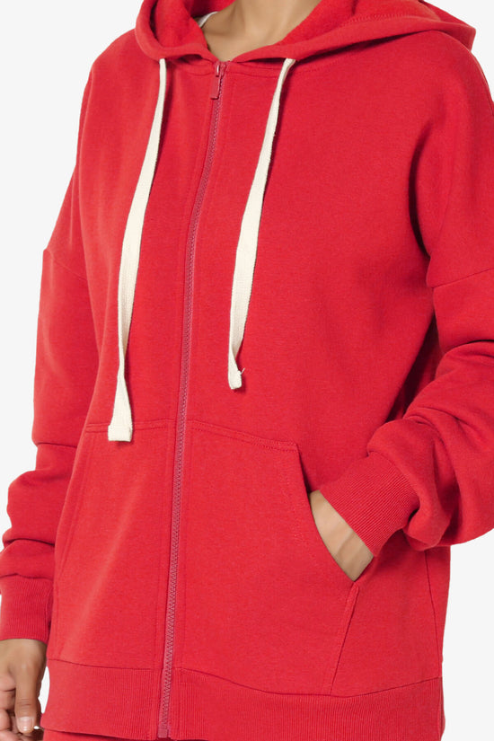 Accie Fleece Zip Hooded Jacket RED_5