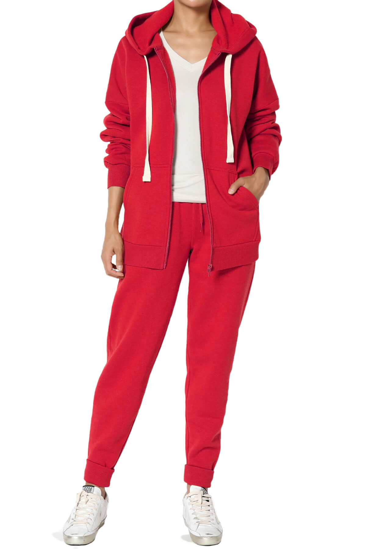 Accie Fleece Zip Hooded Jacket RED_6