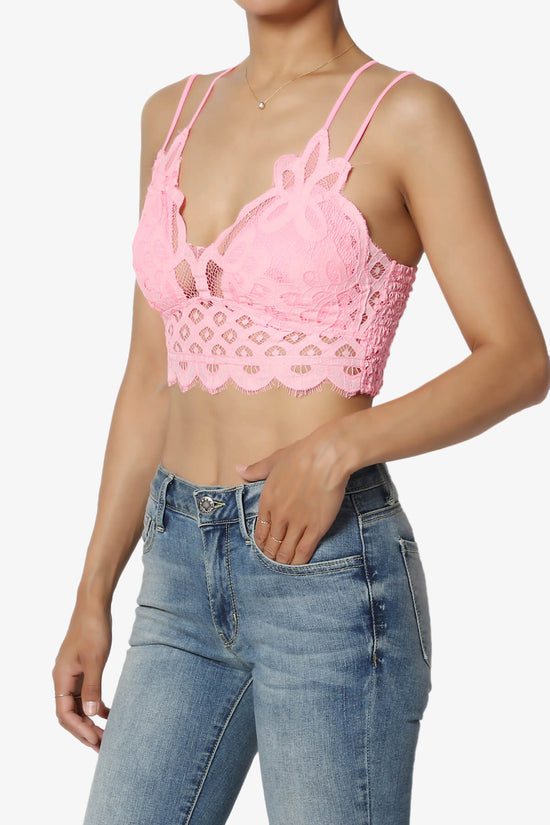 Adella Crochet Lace Bralette BRIGHT PINK_3