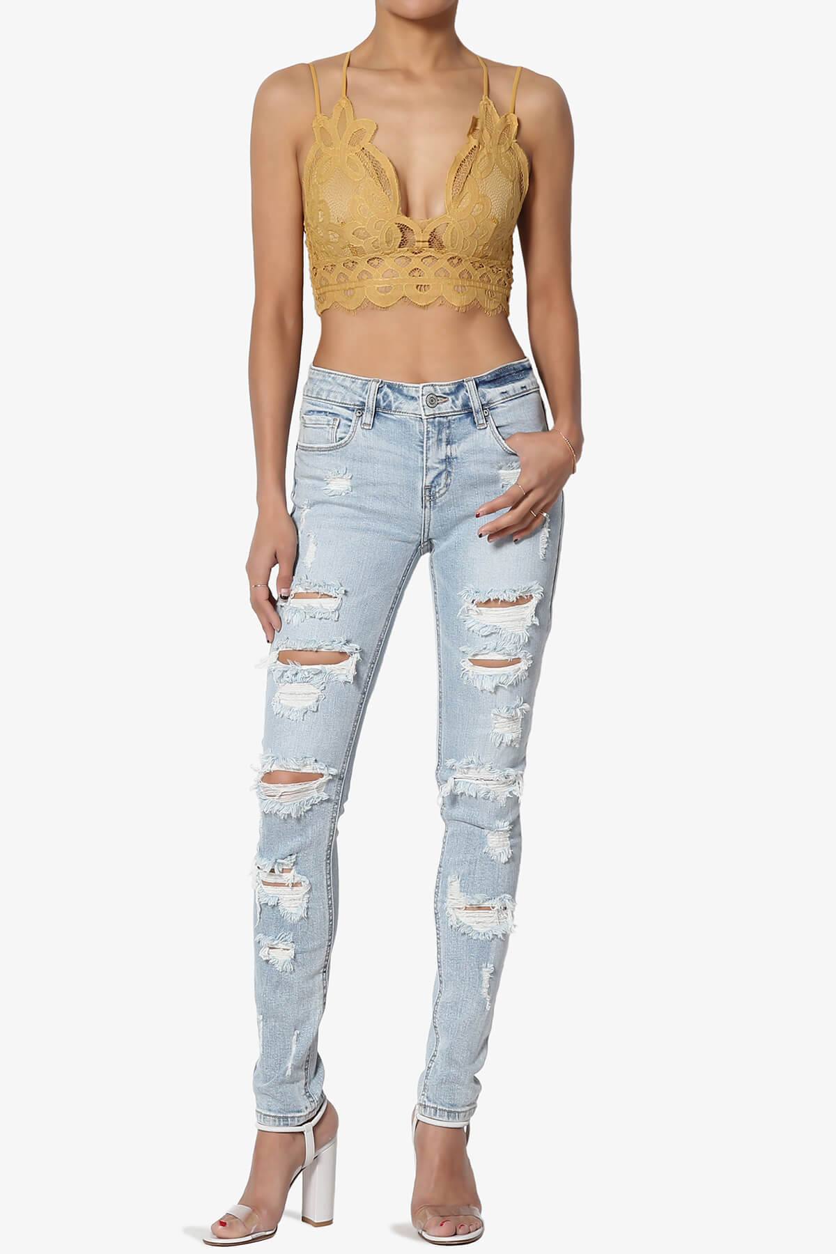 Adella Crochet Lace Bralette LIGHT MUSTARD_6