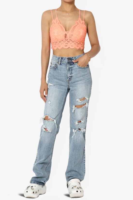Adella Crochet Lace Bralette NEON CORAL_6