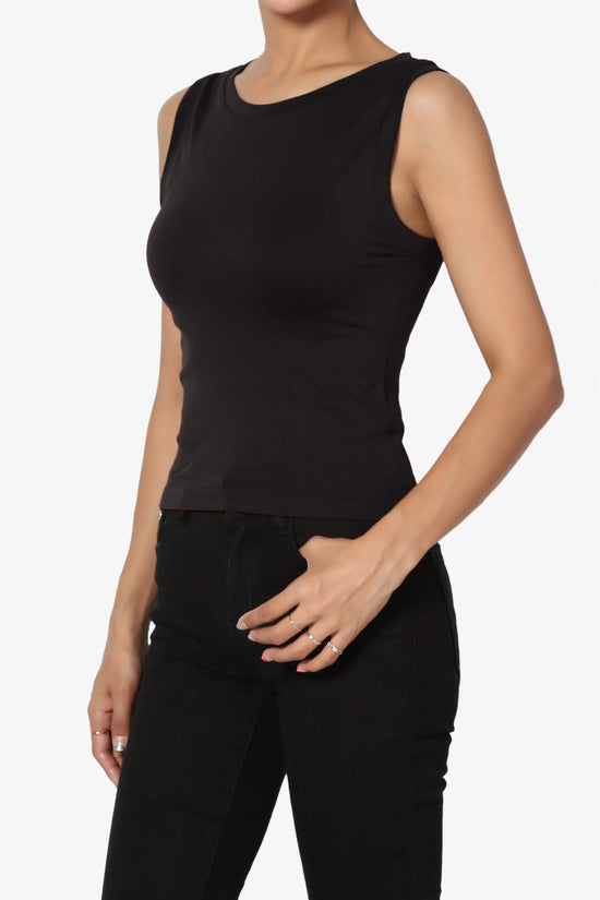 Aika Seamless Crop Tank Top BLACK_3