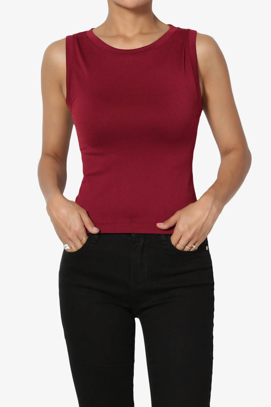 Aika Seamless Crop Tank Top BURGUNDY_1
