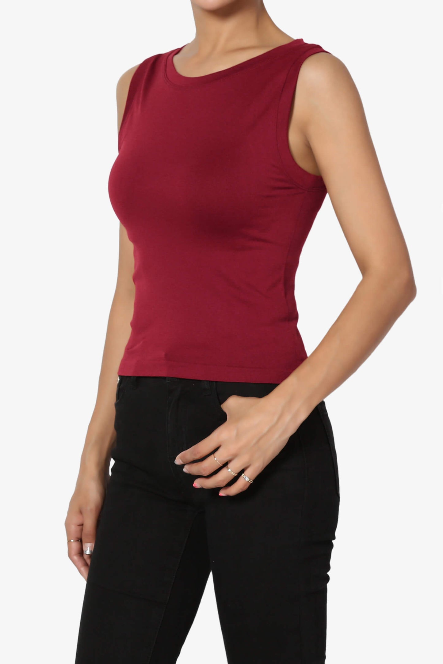 Aika Seamless Crop Tank Top BURGUNDY_3