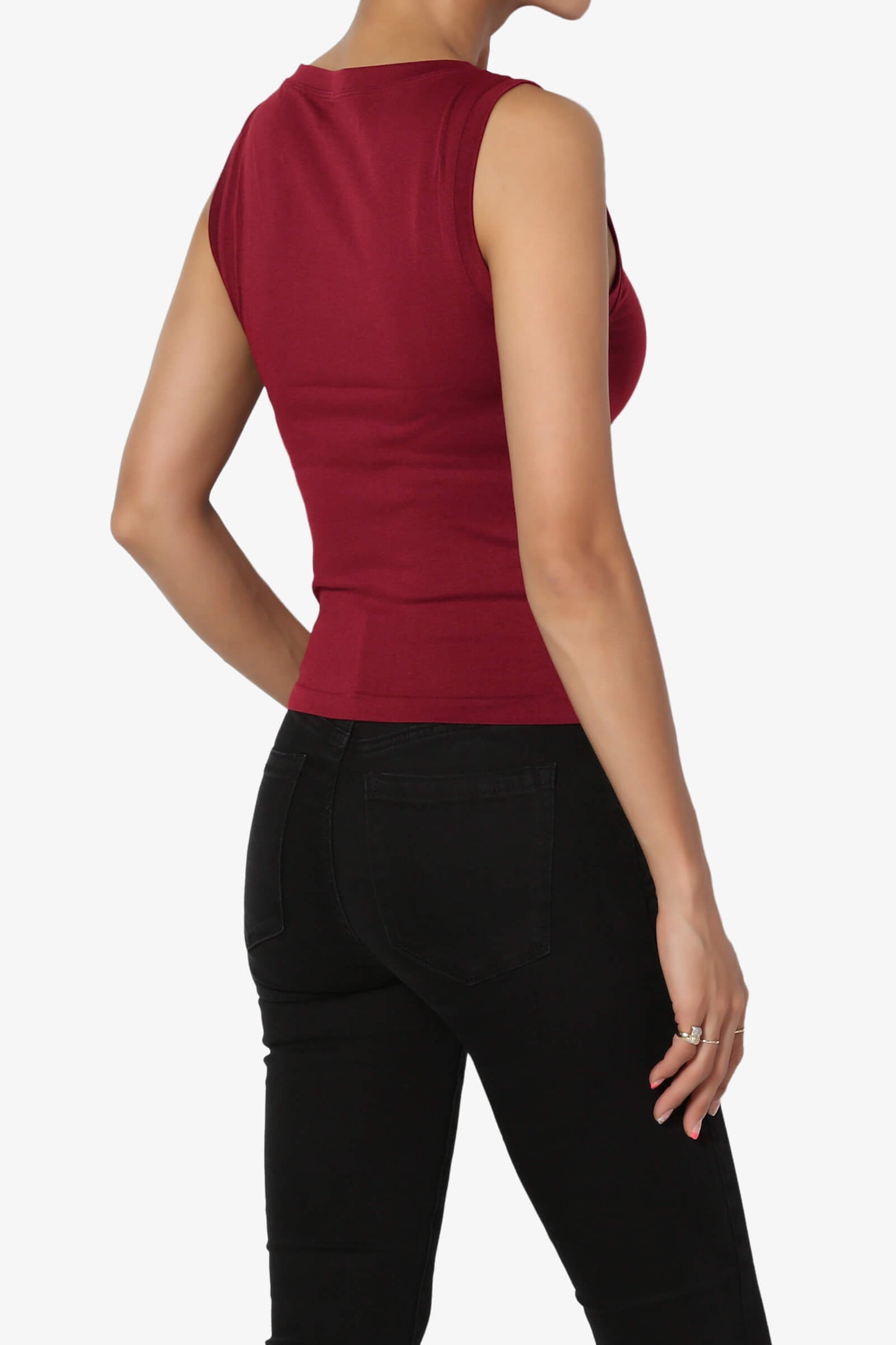 Aika Seamless Crop Tank Top BURGUNDY_4