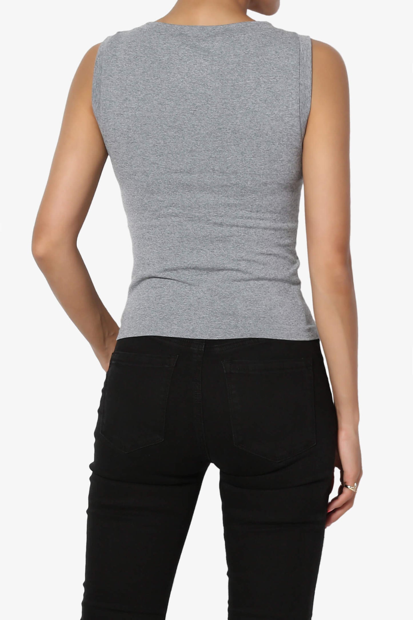 Aika Seamless Crop Tank Top HEATHER GREY_2