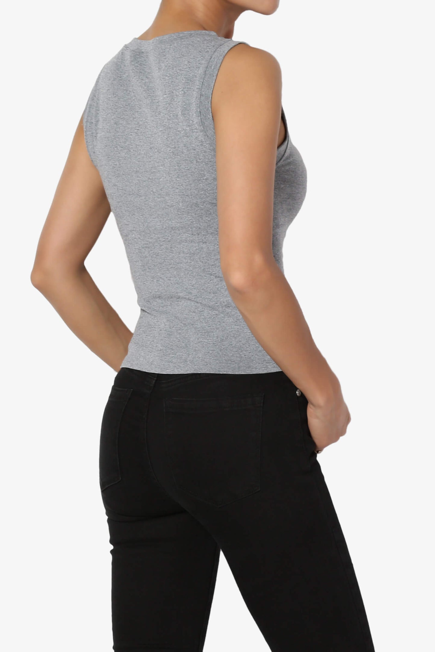 Aika Seamless Crop Tank Top HEATHER GREY_4