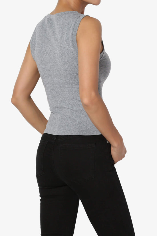 Aika Seamless Crop Tank Top HEATHER GREY_4