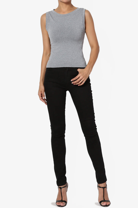 Aika Seamless Crop Tank Top HEATHER GREY_6