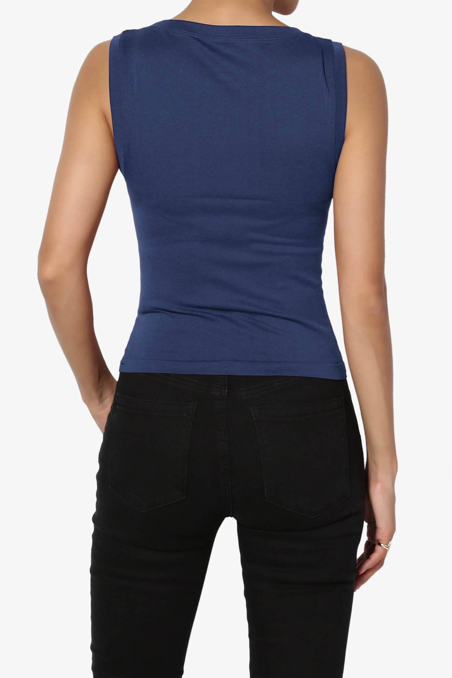 Aika Seamless Crop Tank Top LIGHT NAVY_2