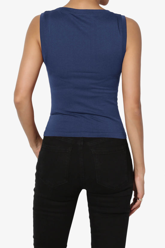 Aika Seamless Crop Tank Top LIGHT NAVY_2