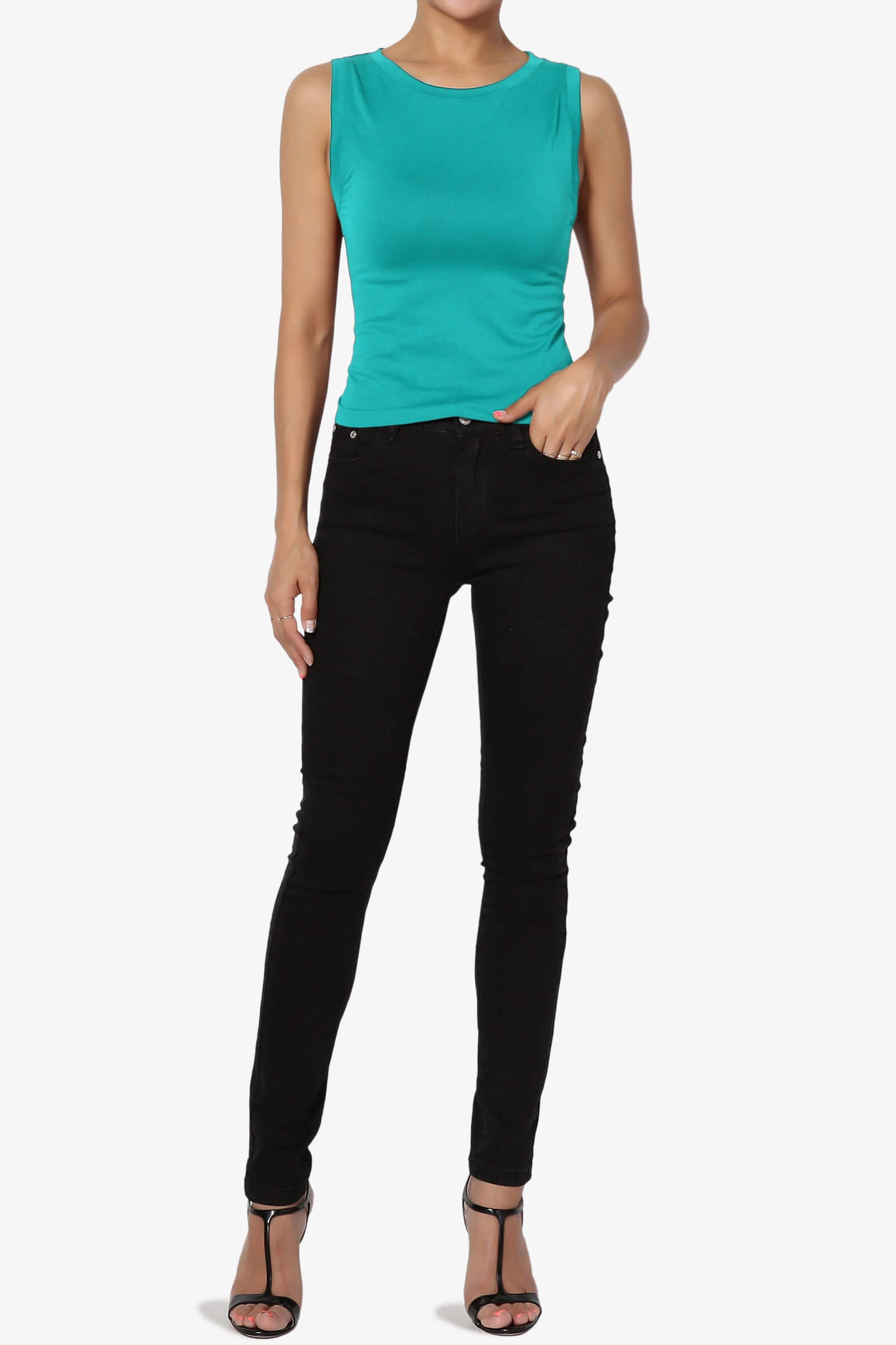 Aika Seamless Crop Tank Top LT TEAL_6