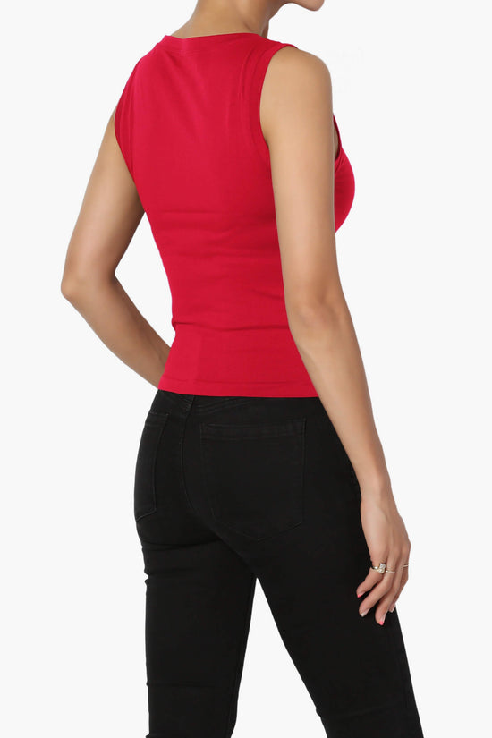 Aika Seamless Crop Tank Top RED_4