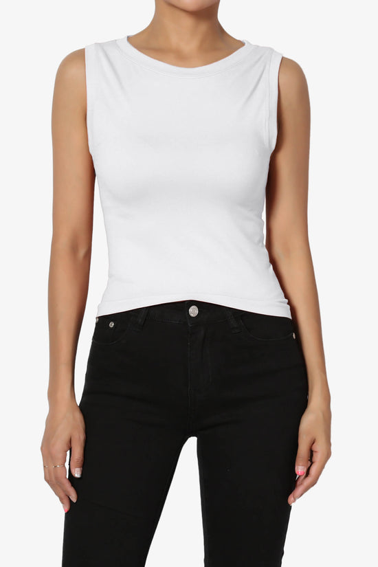 Aika Seamless Crop Tank Top WHITE_1