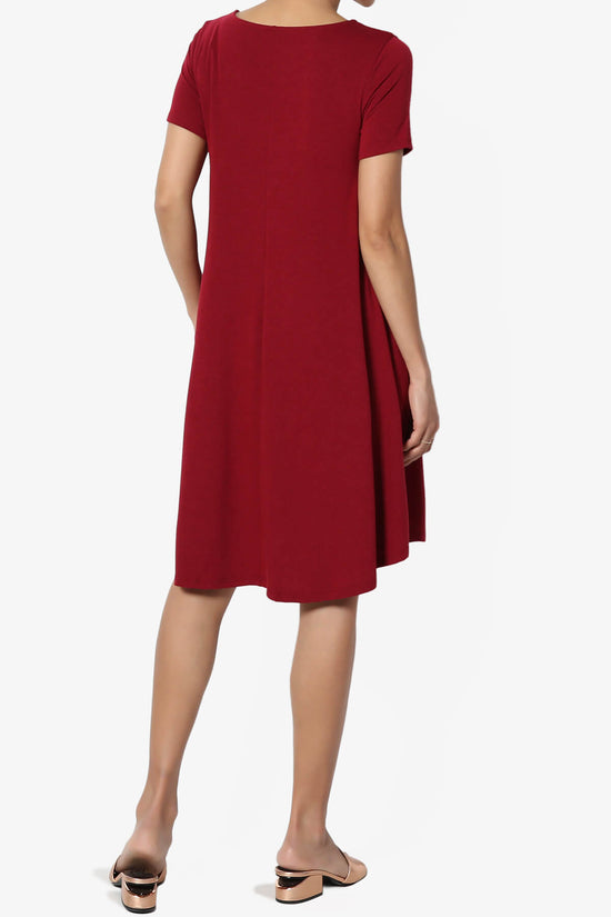 Amella Strappy Scoop Neck Pocket Dress BURGUNDY_2