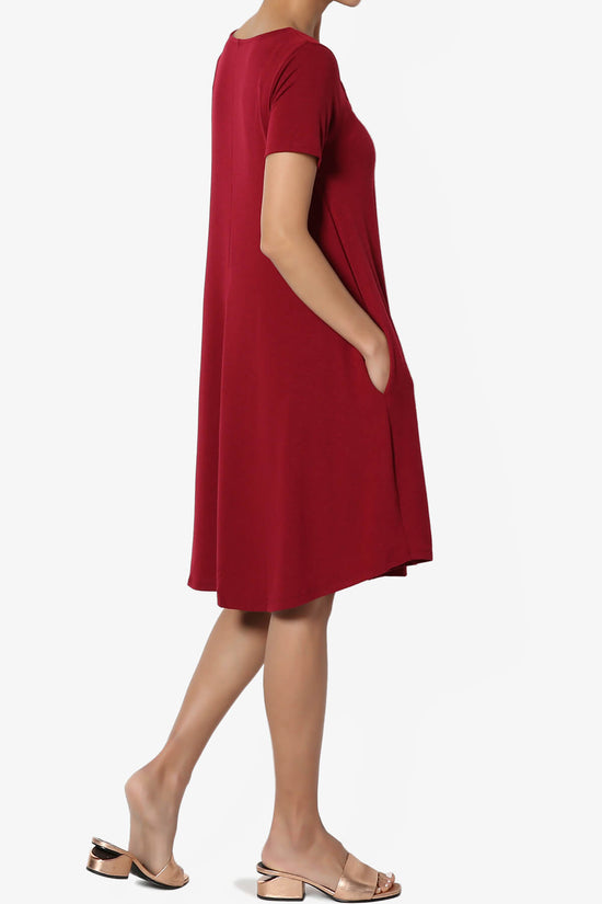 Amella Strappy Scoop Neck Pocket Dress BURGUNDY_4