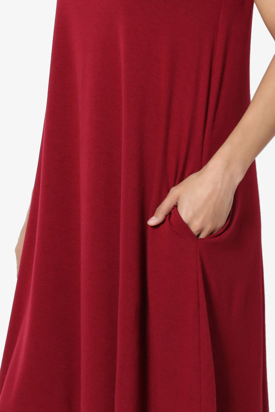 Amella Strappy Scoop Neck Pocket Dress BURGUNDY_5