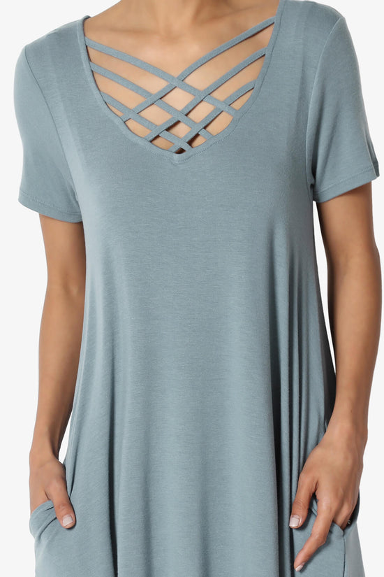 Amella Strappy Scoop Neck Pocket Dress DUSTY BLUE_5