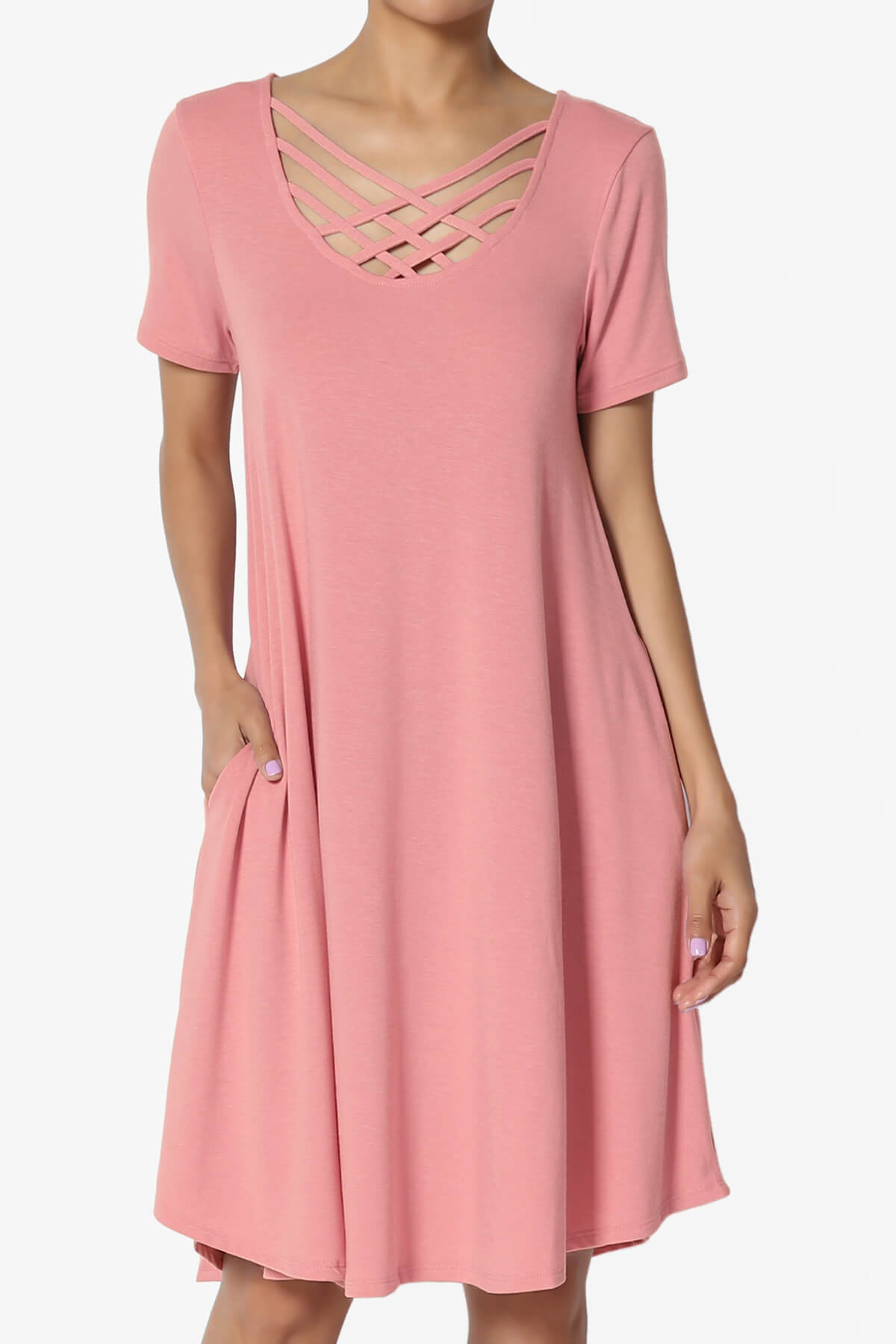 Amella Strappy Scoop Neck Pocket Dress DUSTY ROSE_1