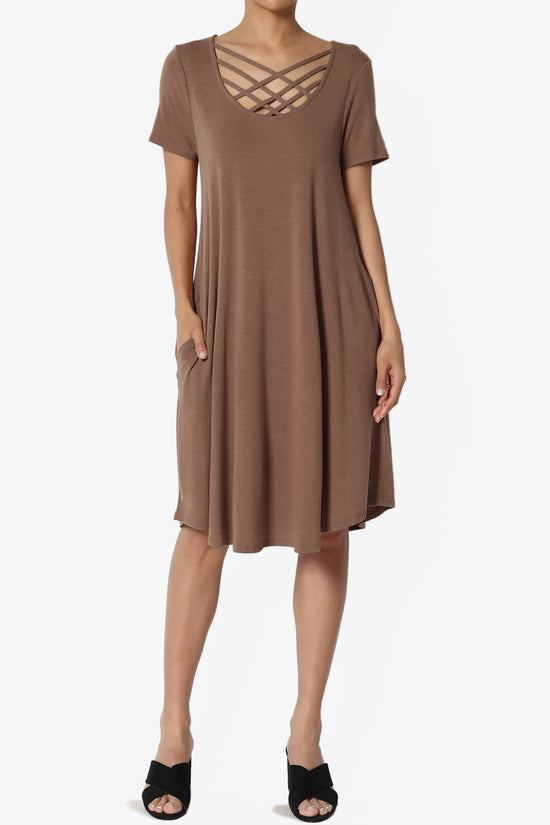 Amella Strappy Scoop Neck Pocket Dress MOCHA_6