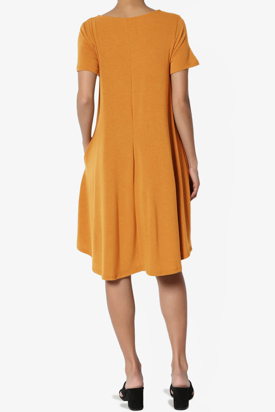 Amella Strappy Scoop Neck Pocket Dress MUSTARD_2