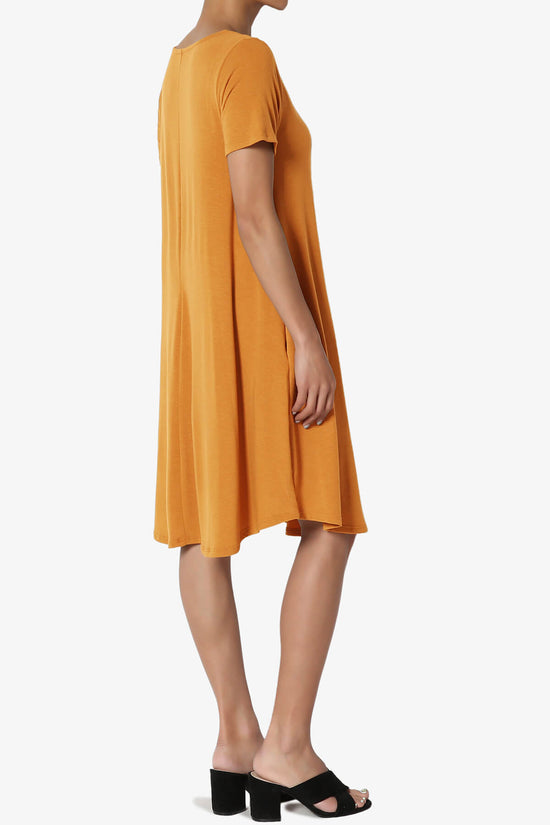 Amella Strappy Scoop Neck Pocket Dress MUSTARD_4