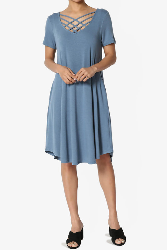 Amella Strappy Scoop Neck Pocket Dress TITANIUM_6