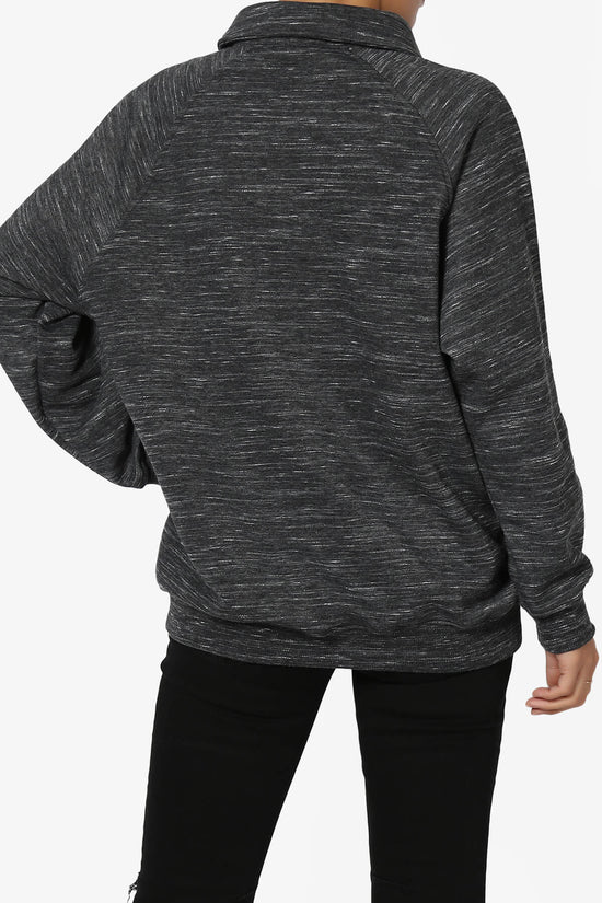 Avianna Oversized Fleece Polo Sweatshirt CHARCOAL_2
