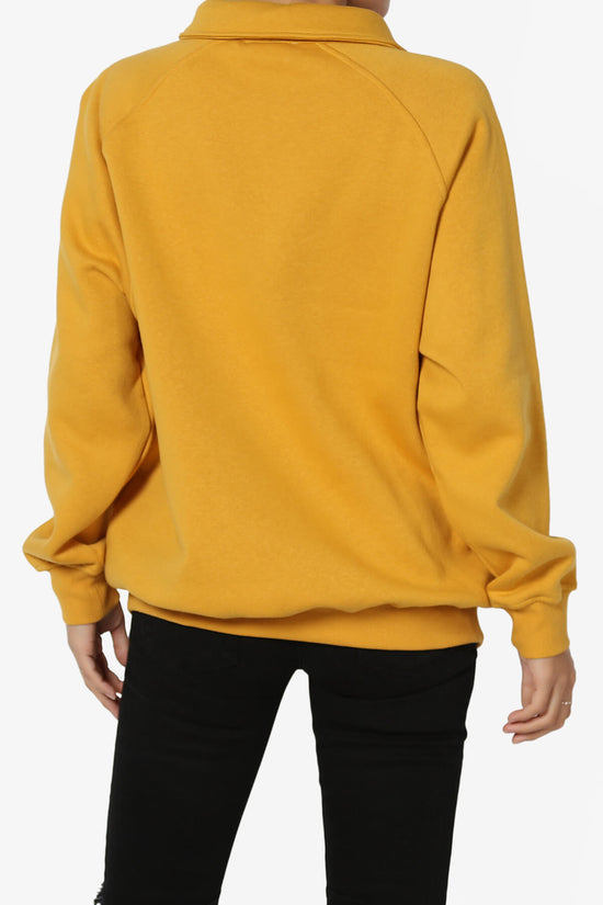 Avianna Oversized Fleece Polo Sweatshirt MUSTARD_2