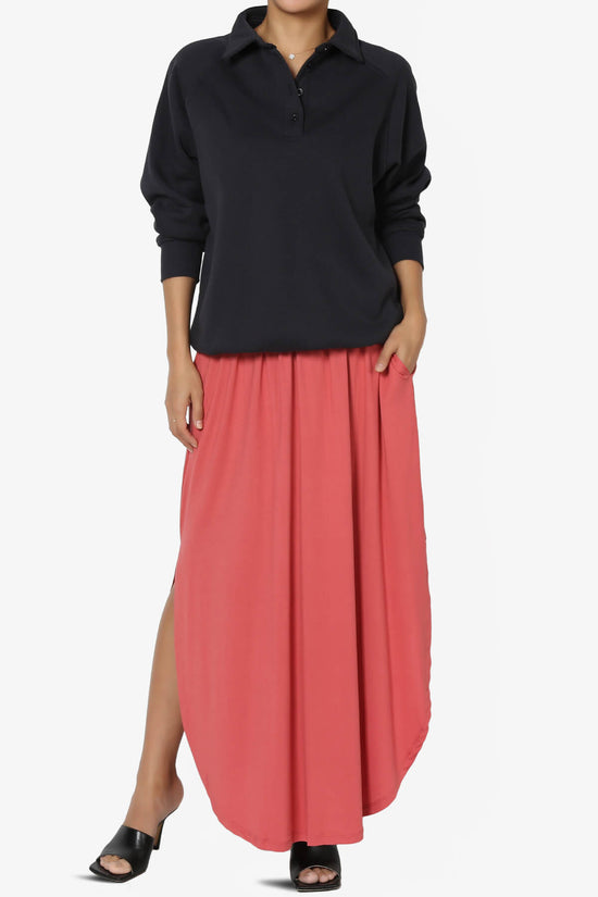 Avianna Oversized Fleece Polo Sweatshirt NAVY_6