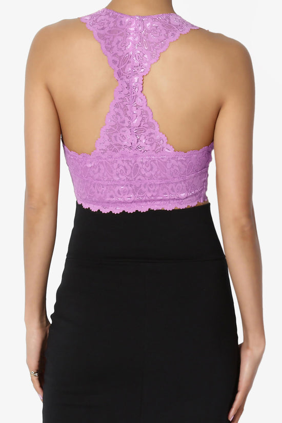 Baja Padded Lace Bralette Crop Tank Top DARK MAUVE_2