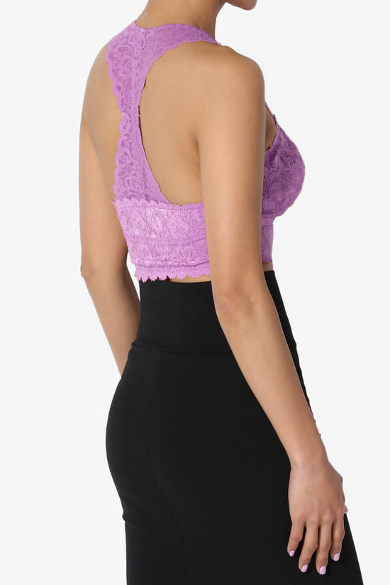 Baja Padded Lace Bralette Crop Tank Top DARK MAUVE_4