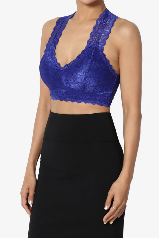 Baja Padded Lace Bralette Crop Tank Top DENIM BLUE_3