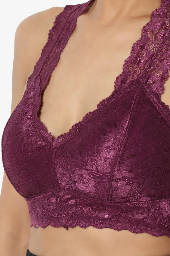 Baja Padded Lace Bralette Crop Tank Top PLUM_5