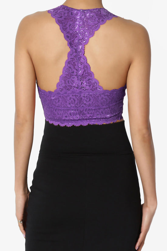 Baja Padded Lace Bralette Crop Tank Top PURPLE_2