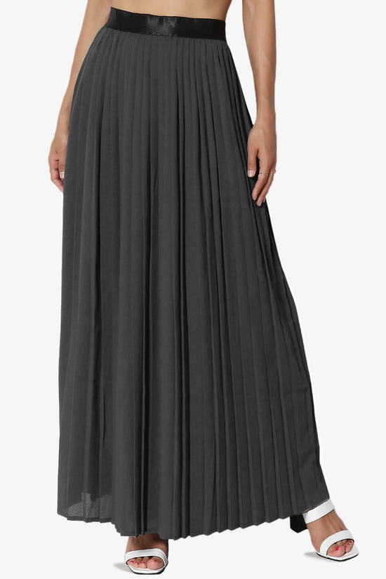 Barria Flowy Maxi Pleated Skirt ASH GREY_1
