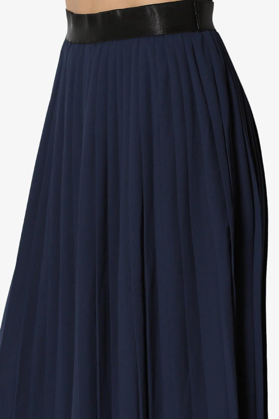 Barria Flowy Maxi Pleated Skirt NAVY_5
