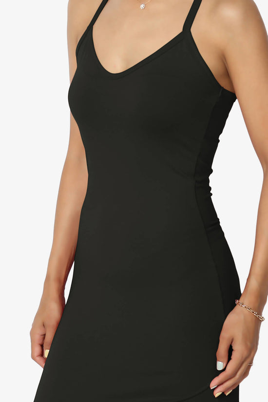 Berlin Stretch Silky Knit Cami Maxi Dress BLACK_5