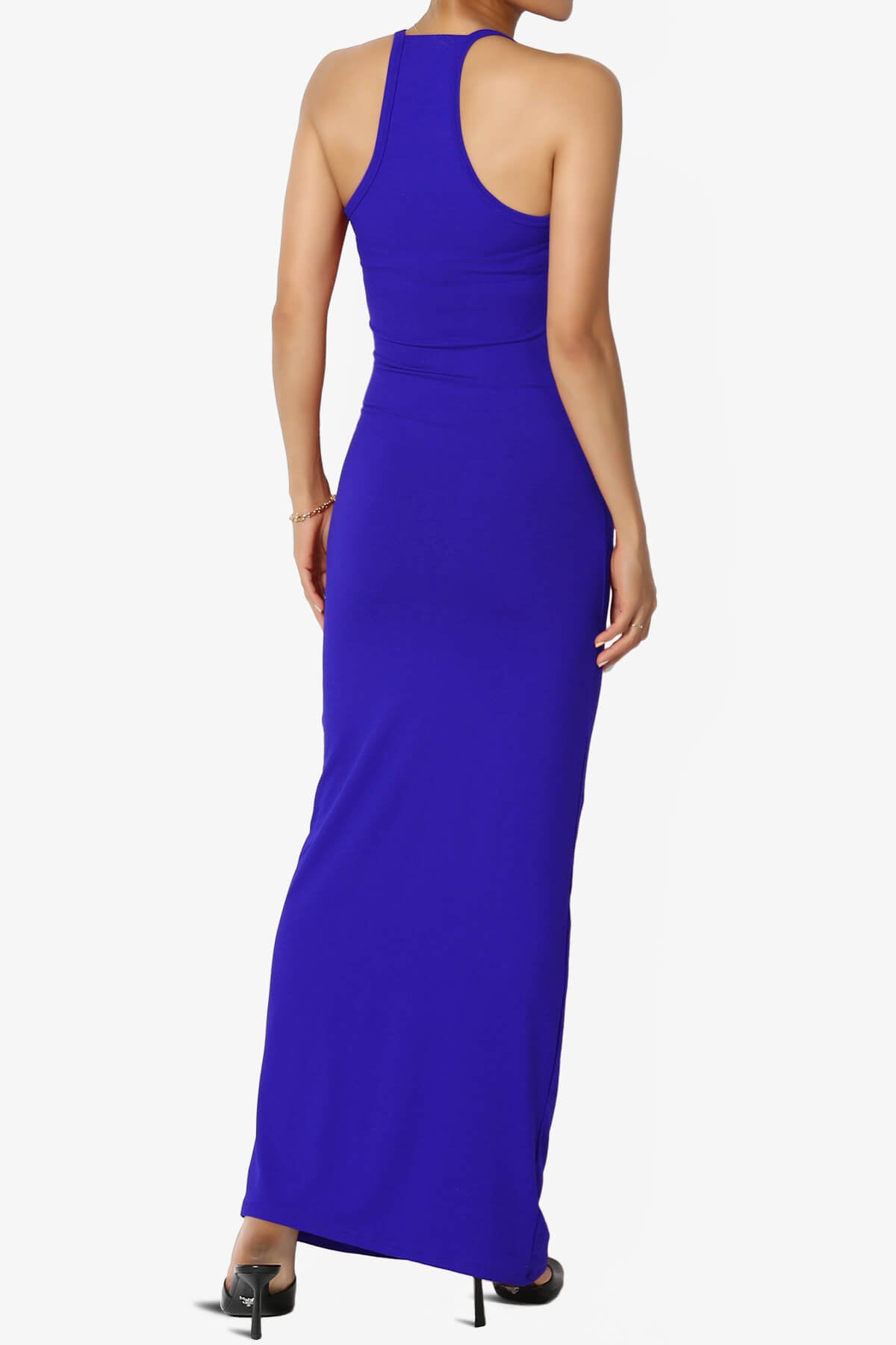 Berlin Stretch Silky Knit Cami Maxi Dress BRIGHT BLUE_2