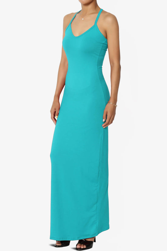 Berlin Stretch Silky Knit Cami Maxi Dress ICE BLUE_3