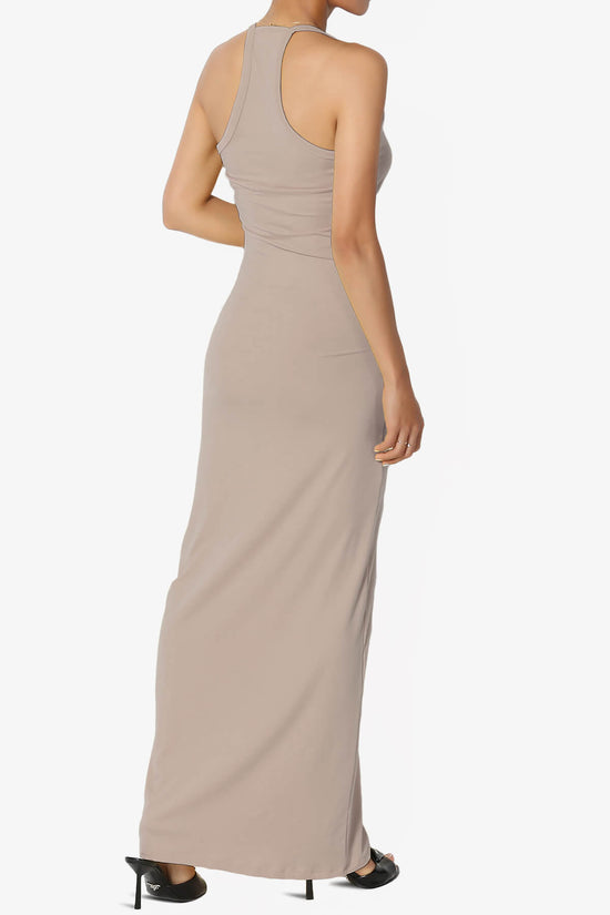 Berlin Stretch Silky Knit Cami Maxi Dress LIGHT MOCHA_4