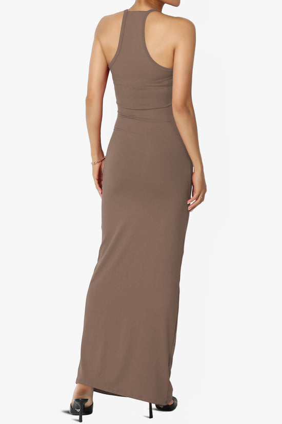 Berlin Stretch Silky Knit Cami Maxi Dress MOCHA_2