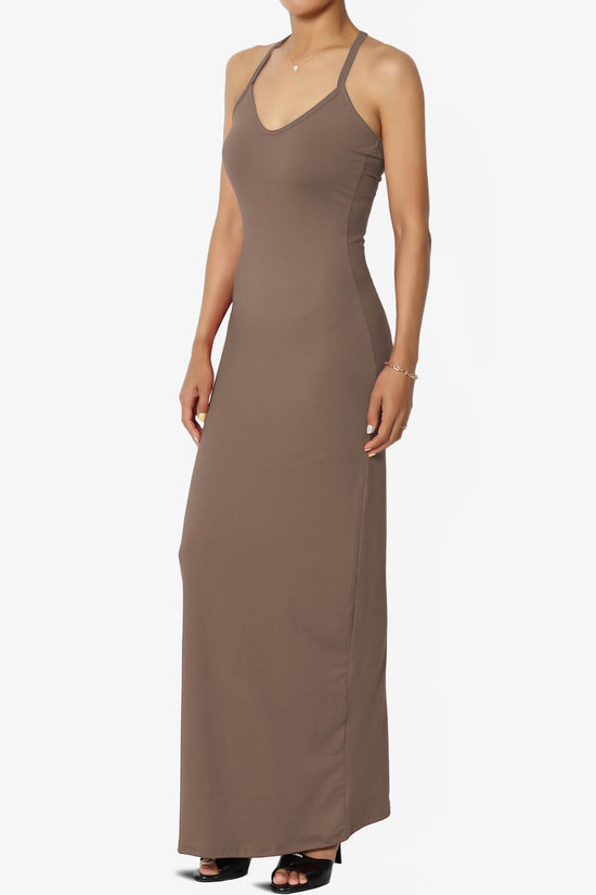Berlin Stretch Silky Knit Cami Maxi Dress MOCHA_3